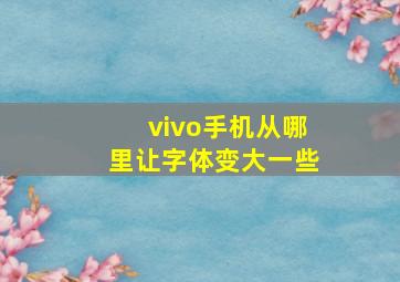 vivo手机从哪里让字体变大一些