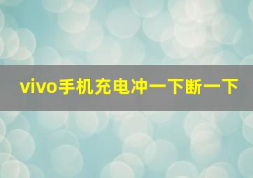 vivo手机充电冲一下断一下