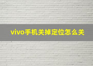 vivo手机关掉定位怎么关