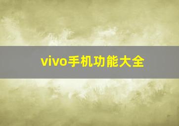 vivo手机功能大全