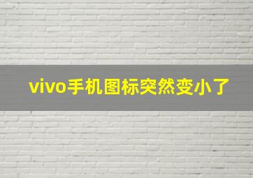 vivo手机图标突然变小了