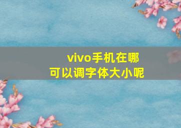 vivo手机在哪可以调字体大小呢