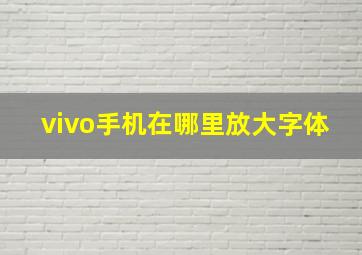 vivo手机在哪里放大字体