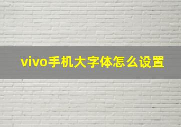 vivo手机大字体怎么设置