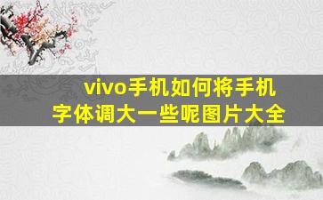 vivo手机如何将手机字体调大一些呢图片大全