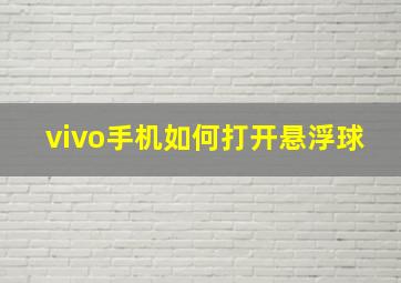 vivo手机如何打开悬浮球