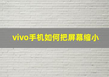 vivo手机如何把屏幕缩小