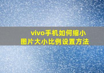 vivo手机如何缩小图片大小比例设置方法