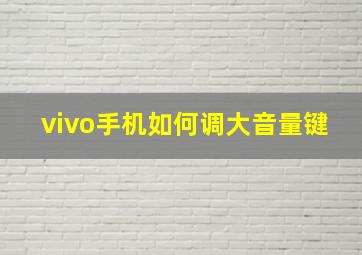 vivo手机如何调大音量键