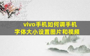 vivo手机如何调手机字体大小设置图片和视频