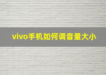 vivo手机如何调音量大小