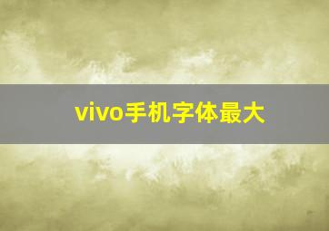 vivo手机字体最大