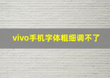 vivo手机字体粗细调不了