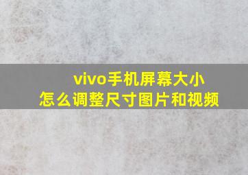 vivo手机屏幕大小怎么调整尺寸图片和视频