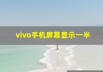 vivo手机屏幕显示一半