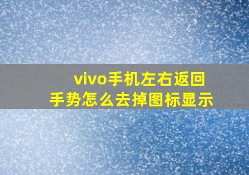 vivo手机左右返回手势怎么去掉图标显示