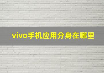 vivo手机应用分身在哪里