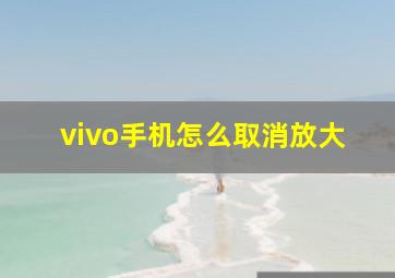 vivo手机怎么取消放大