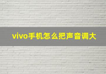 vivo手机怎么把声音调大