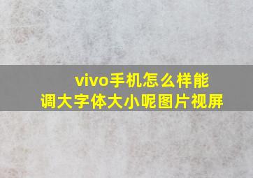 vivo手机怎么样能调大字体大小呢图片视屏