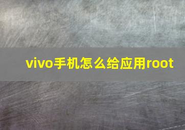 vivo手机怎么给应用root