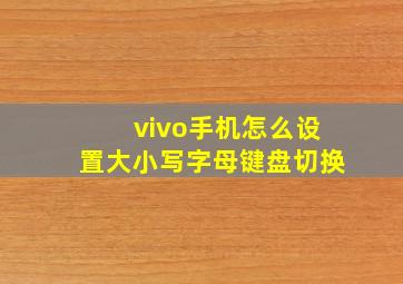 vivo手机怎么设置大小写字母键盘切换