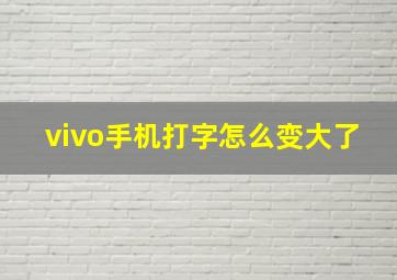 vivo手机打字怎么变大了