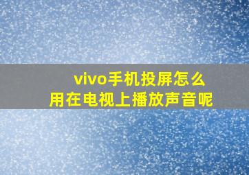 vivo手机投屏怎么用在电视上播放声音呢