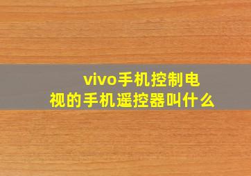 vivo手机控制电视的手机遥控器叫什么