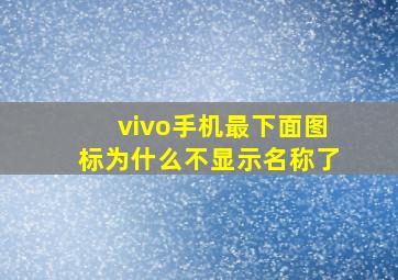 vivo手机最下面图标为什么不显示名称了