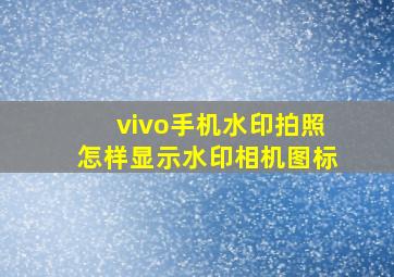 vivo手机水印拍照怎样显示水印相机图标