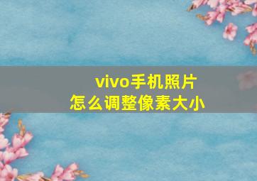 vivo手机照片怎么调整像素大小