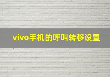 vivo手机的呼叫转移设置