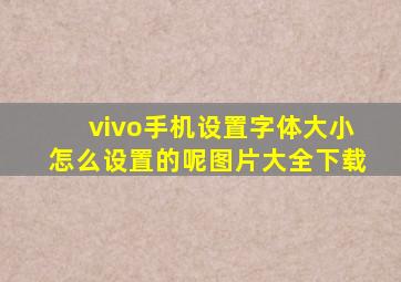 vivo手机设置字体大小怎么设置的呢图片大全下载