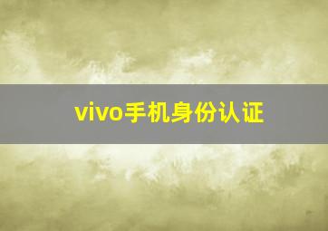 vivo手机身份认证