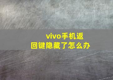 vivo手机返回键隐藏了怎么办