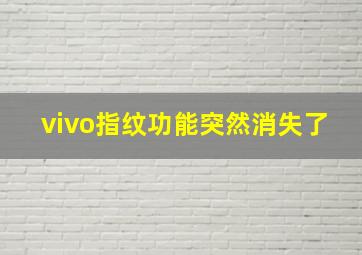 vivo指纹功能突然消失了