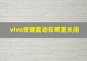 vivo按键震动在哪里关闭