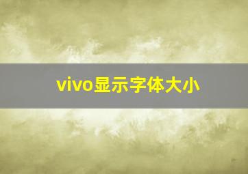 vivo显示字体大小