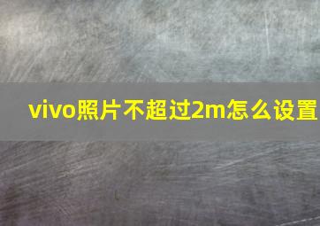 vivo照片不超过2m怎么设置