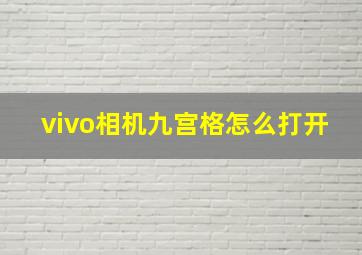 vivo相机九宫格怎么打开