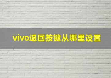 vivo退回按键从哪里设置