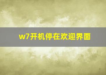 w7开机停在欢迎界面