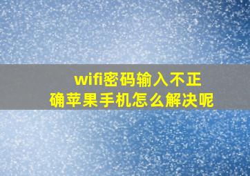 wifi密码输入不正确苹果手机怎么解决呢