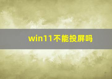 win11不能投屏吗