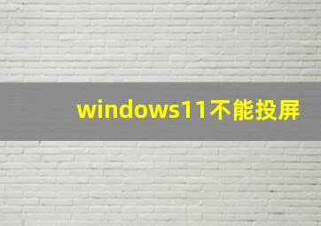 windows11不能投屏