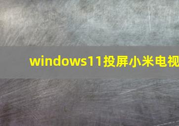 windows11投屏小米电视