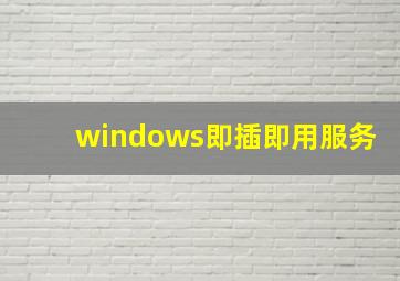 windows即插即用服务