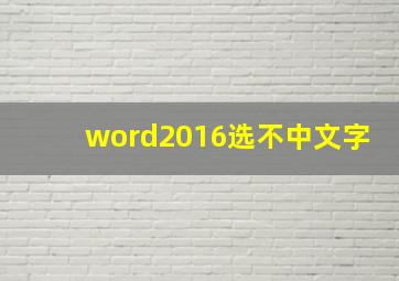 word2016选不中文字