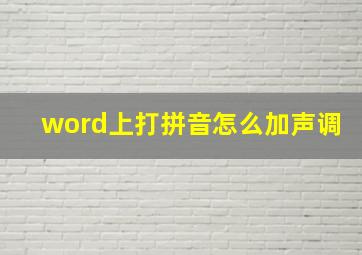 word上打拼音怎么加声调